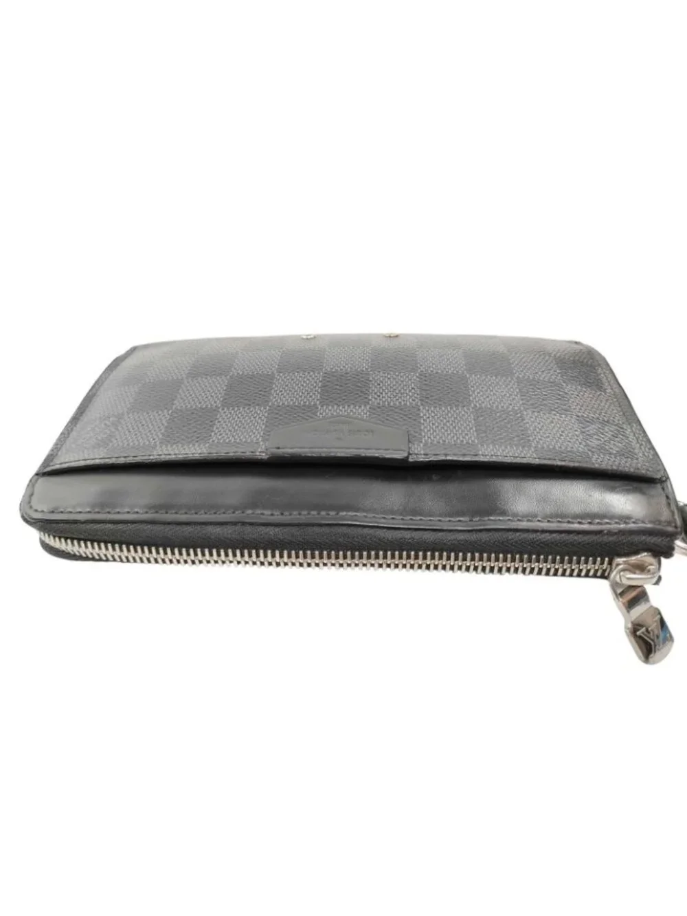 Louis Vuitton Wallet Damier Graphite Zippy Dragonne Black Leather L-shaped